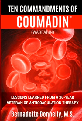 Book cover for Ten Commandments of Coumadin by Bernadette Donnelly